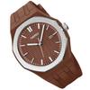SKMEI Watch Simple Silicone Sports Waterproof Arm Watch Stylish Casual Brand Analog Quartz Watch Large Date Fluorescent Present High Schooler Brown