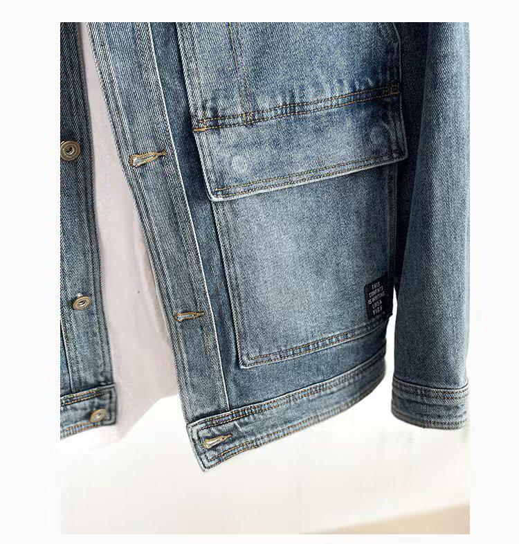Japanese Retro Double-Pleat Men's Casual Denim Jacket