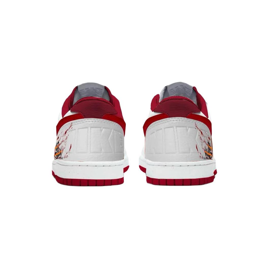 Nike Big Morning Spring Prologue Leather Low top Skateboard Shoes Men's White Red 355152-150(Team861-)