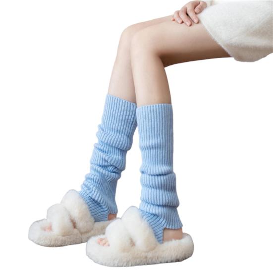 1 пара зимних чехлов для икр, трикотажные эластичные, сохраняющие тепло, нескользящие, утолщенные, гетры в японском стиле, носки с начесом для холодной погоды