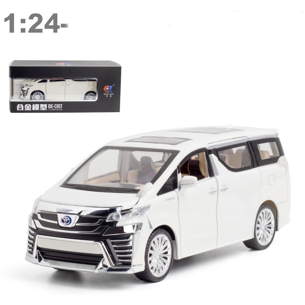 1/24 масштаб Vellfire MPV, литая под давлением модель автомобиля, игрушечный автомобиль с откатным механизмом, звуком и светом для детей, коллекция подарков для мальчиков и девочек