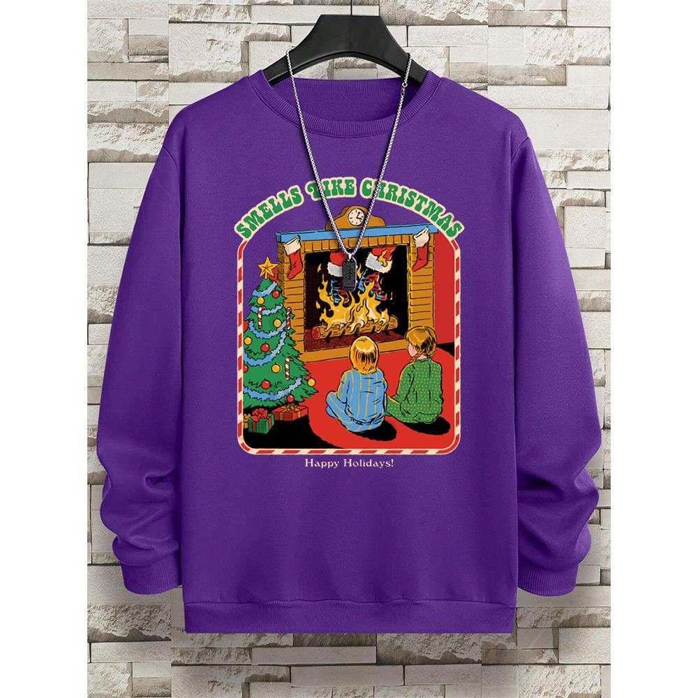 Smells Like Christmas Смешные комиксы Мужские свободные толстовки Большие флисовые мужские осенние свободные толстовки с капюшоном Модные толстовки с капюшоном