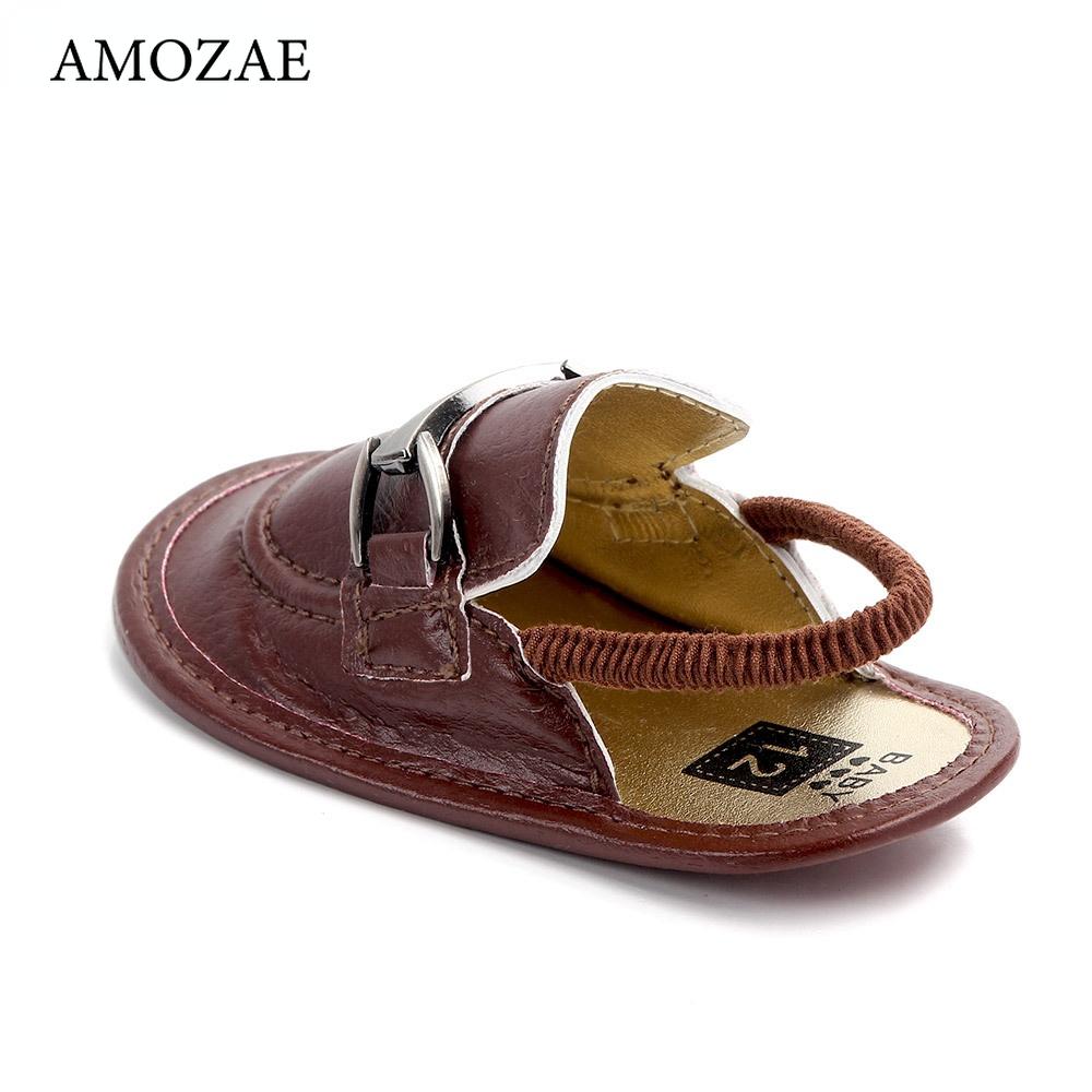 Baby Boys Girls Fashion PU Leather Sandals Baby Shoes Summer Retro Infant Slippers Soft Bottom Shoes Anti-Slip Shoes For Newborn