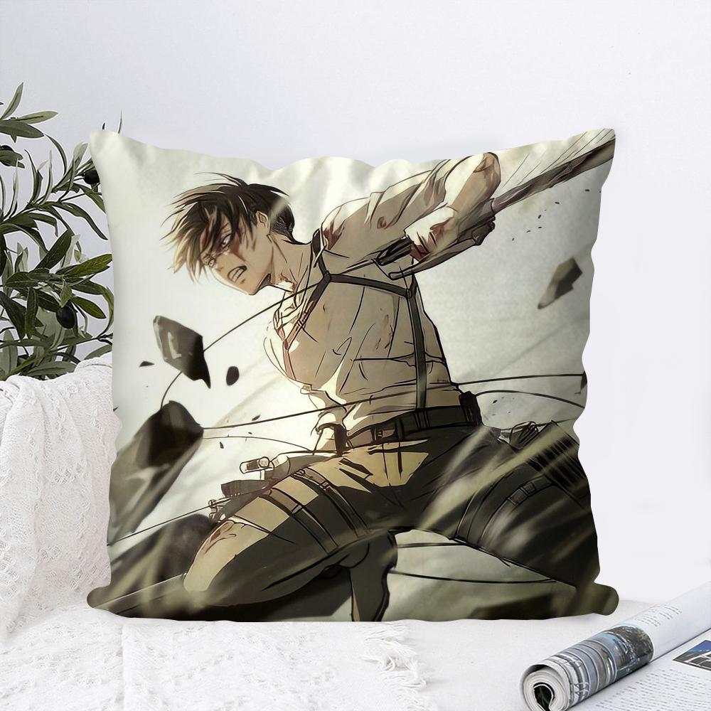 Леви Аккерман Атака Титанов Наволочка Квадратная Подушка Спальня Диван Досуг Комфорт Подушка Автомобиль Гостиная Украшение Дома