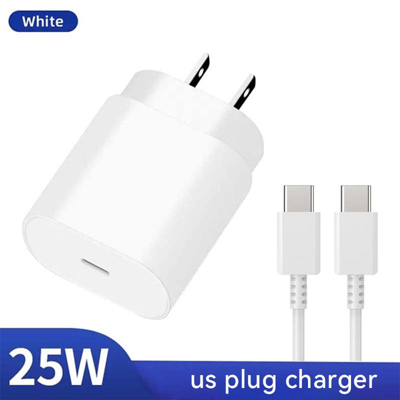 PD 25 Вт Супер Быстрая Зарядка USB-C Адаптер Для Зарядки Для iPhone Samsung Galaxy USB Type C Кабель Быстрой Зарядки Настенная Вилка Зарядного Устройства EU/US