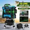 12 Lines 3D Laser Level Green Beam 360 Horizontal and Vertical Cross Lines Auto Self-Leveling Measuring Tools New