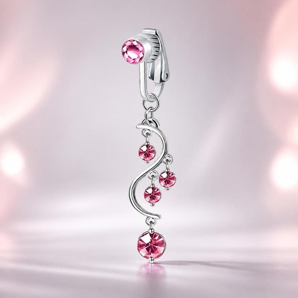 Butterfly Design Fake Belly Ring Zircon Belly Button Rings Navel Rings Fashion Accessory