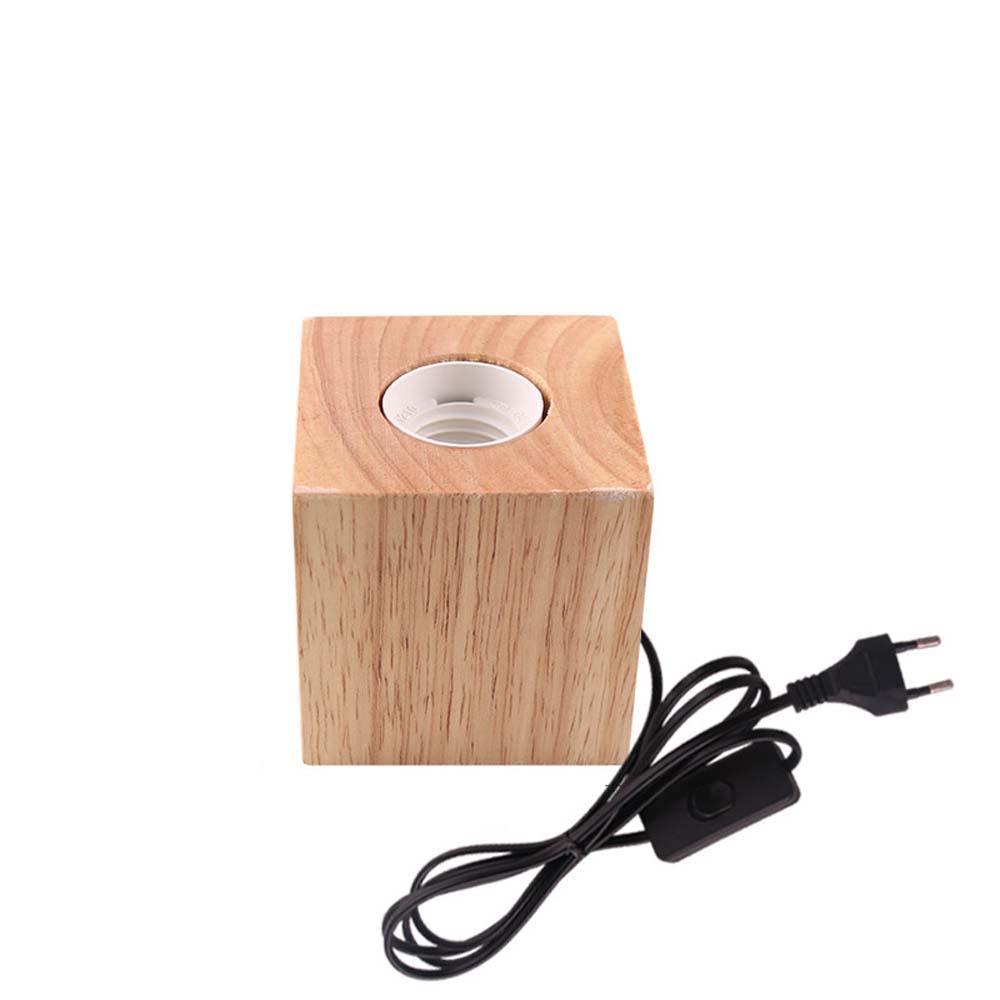 Wood Home Decor Living Room Night Light Lamp Stand Base Bulb Holder Lamp Base Wood Lamp Holder