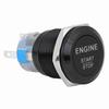 12V White LED Car Engine Start Stop Push Button Switch Black Zinc Aluminium Alloy