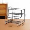 Coffee Syrup Rack Kitchen Countertop Organizer Bar Accessories Black Shelf for