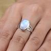 925 Sterling Silver, Rainbow Moonstone Oval Gemstone Ring, Handmade Designer Ring, Oval Ring, Boho Ring, Gift For Her, Christmas Gift