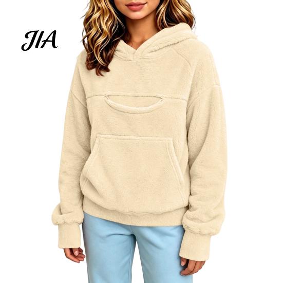 Animal Carrier Hoodie Girls Fleece with Pet Pouch, Cat Dog Hooded Skin Friendly Sweatshirt, Oversized Kangaroo Pocket Pullover Top for Kids