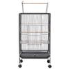 VEVOR Bird Cage, 460 x 460 x 770 mm, Open Flat Top, Wrought Iron Bird Flight Cage with Perches, Slide-Out Tray and Plastic Feeders, Casters