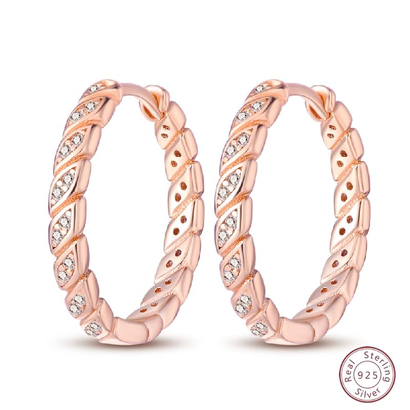 Серьги-кольца из серебра 925 пробы, минималистичные, золотые, круглые, модные, с застежкой-пряжкой с цирконием, свадебные украшения, подарок для женщин