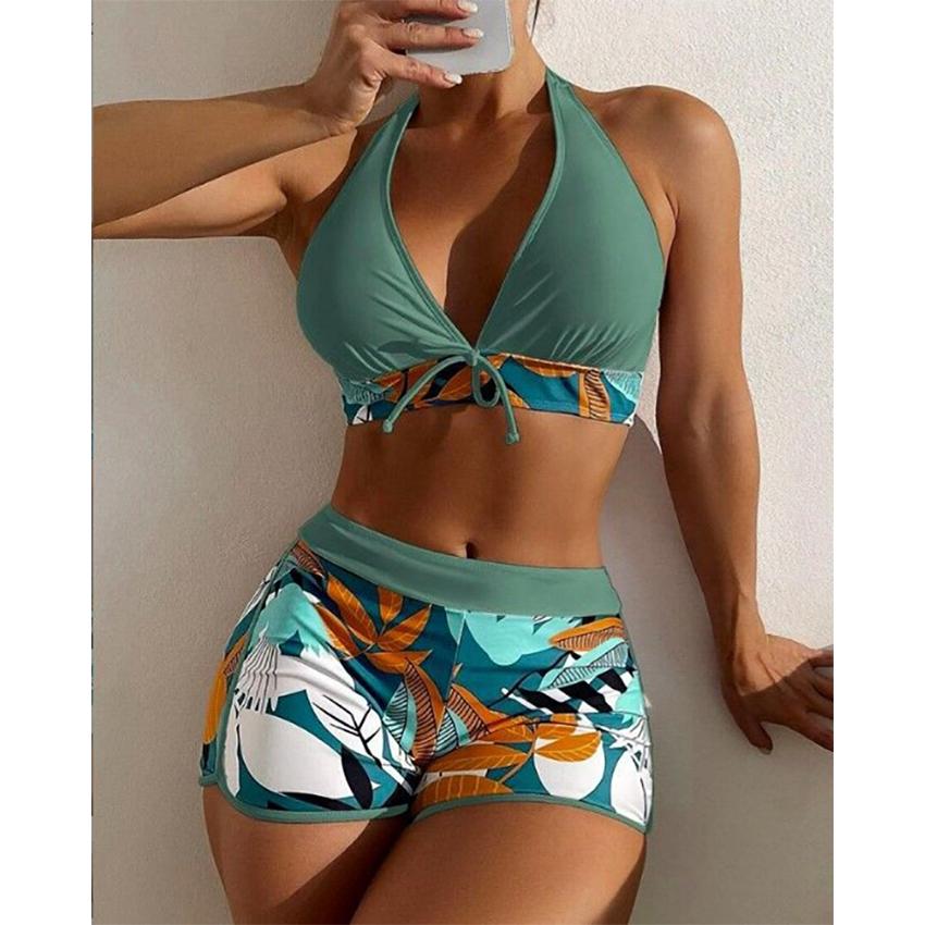 High Waist Swimsuit Women Summer Bathing Suit Bikini Set Plus Size Swimwear Women Beach Swimming Suit