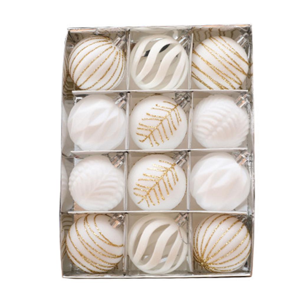 12 шт. праздничных рождественских безделушек, набор бархатных расписных украшений для сезонного украшения елки, праздничного декора