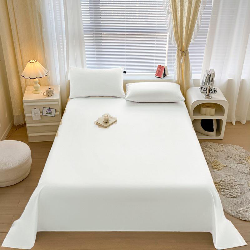 Solid Color Brushed 90g Fitted Sheet, Flat Sheet, and Pillowcase 4-Piece Bedding Set