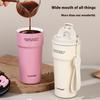 New High Beauty Insulated Cup Ceramic Coated Inner Pot Coffee Cup for Girls Portable and Accompanying Men Straw Car Water Cup