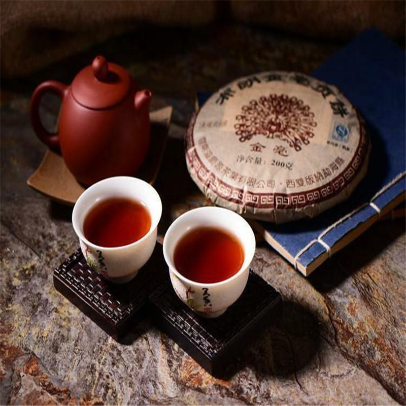 Ripe Pu'er Tea Cooked Old Tea Yunnan Pu-erh Tea Jinmao Gong Cake Brown Tree Cake