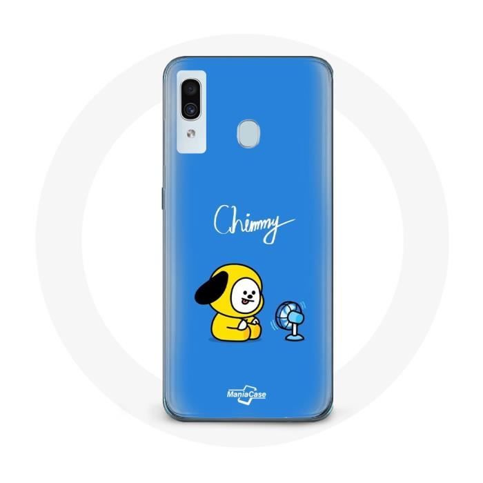 Coque pour Samsung Galaxy A20e Bangtan BTS BT21 Chimmy Jimin Fond Bleu