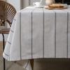 Cotton Linen Table Cloths Boho Farmhouse Heavy Fabric Table Cover Burlap Striped Washable Table Top For Kitchen Picnic Rectangle
