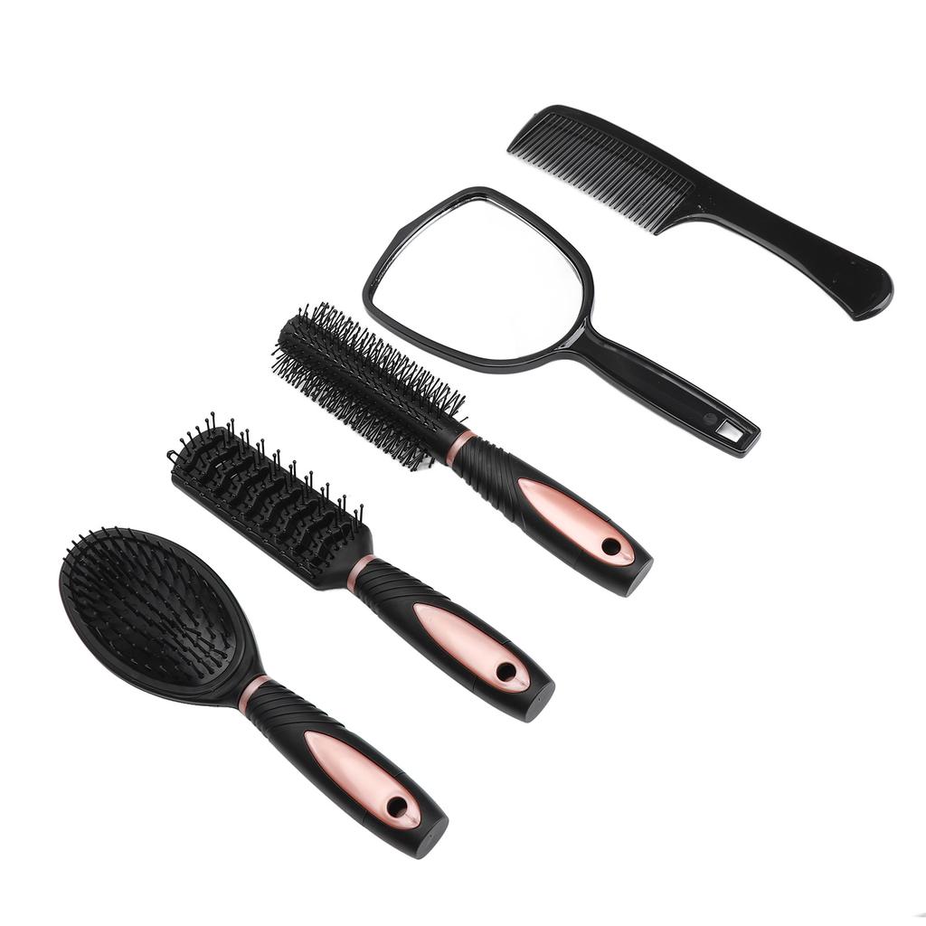 Набор из 5 щеток для волос, расческа для расчесывания волос, массажная расческа для укладки, зеркало и подставка для держателя