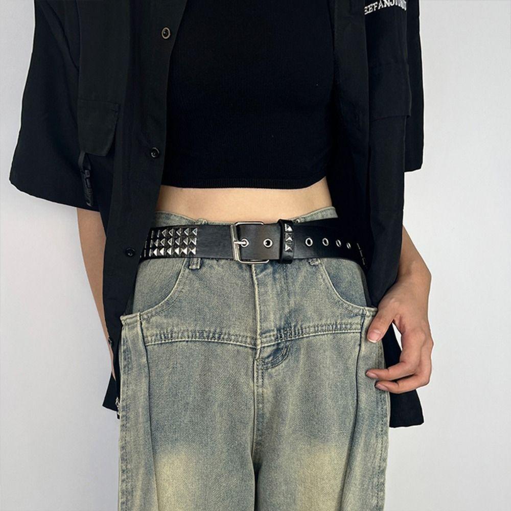Retro Rivet Belt Punk Nightclub Rock Style Belt Trend Jeans Belt  Fashion Decoration