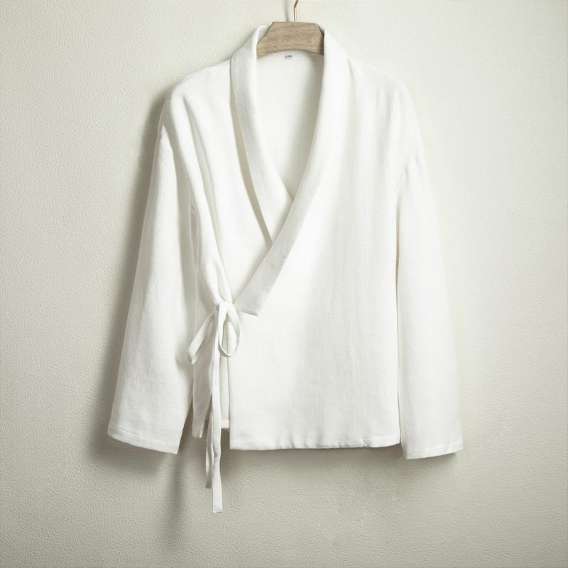 Китайское традиционное платье весна осень хлопок льняная рубашка для мужчин одежда больших размеров винтажный повседневный ханьфу черный кардиган топ