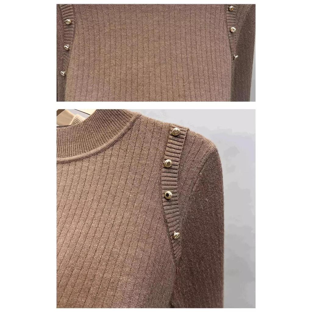 Женский осенне-зимний свитер плюс бархатная полуводолазка нижняя рубашка Единый утолщенный бархатный свитшот новый вязаный свитер верх