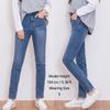 Jeans for Women High Waist Straight Fit Medium Blue Denim Pants Waist Hidden Banding Date Outfits Korea Fashion