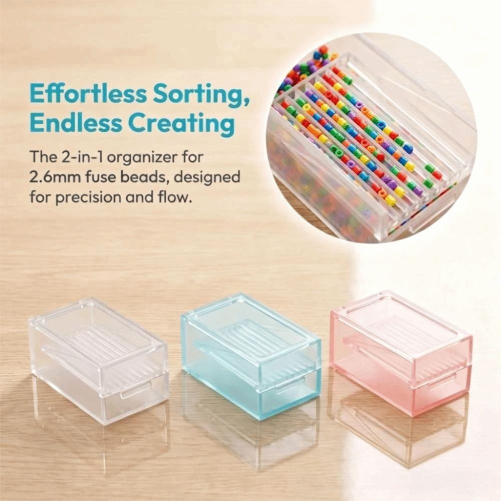 Snap Lid Fuse Bead Organizer Box Double Layer Bead Sorting Box Sorting Tray Handmade Workshop Use