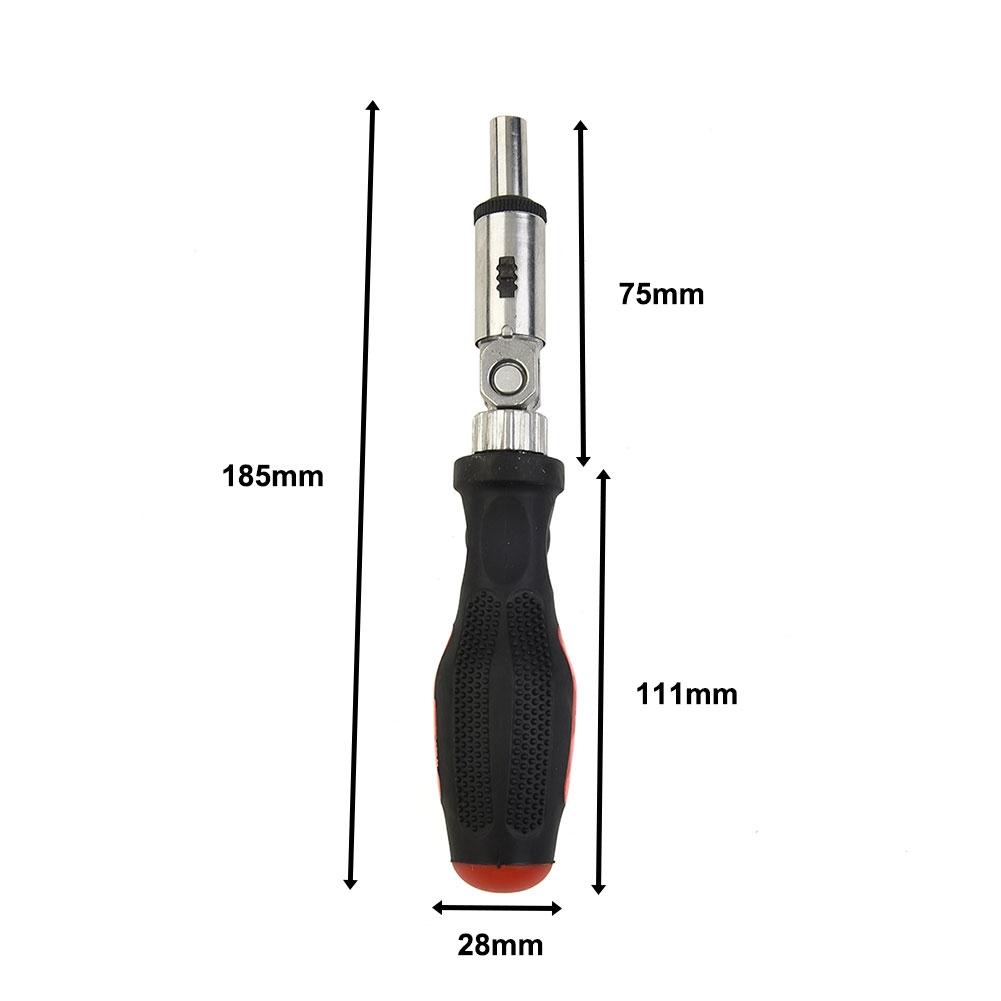 Hex Ratchet Screwdriver Left Right TPR Handle Wear-resistant