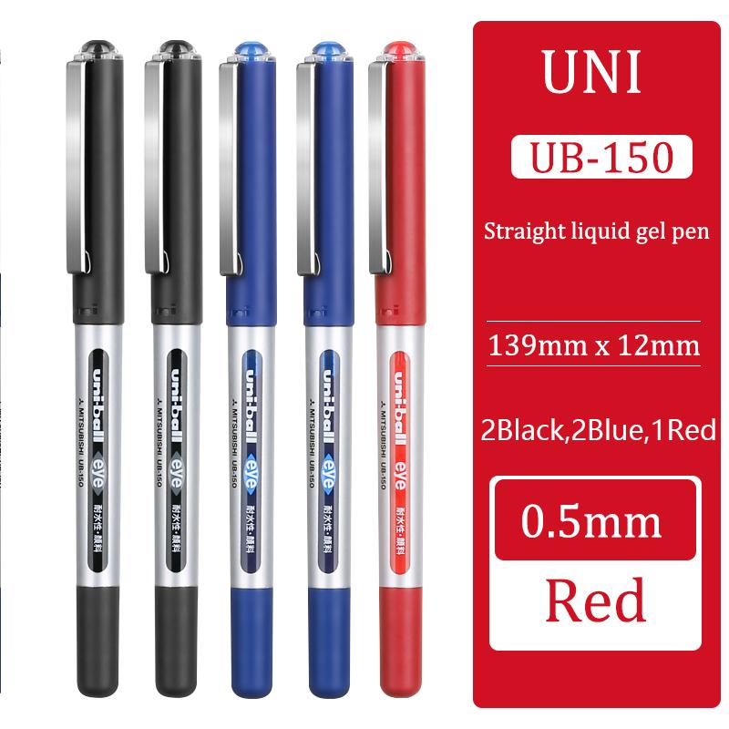 Гелевая ручка Uni Ball Прямая шариковая ручка Набор UB-150 0,5/0,38 мм Черные, синие, красные чернила Офисные школьные канцелярские принадлежности