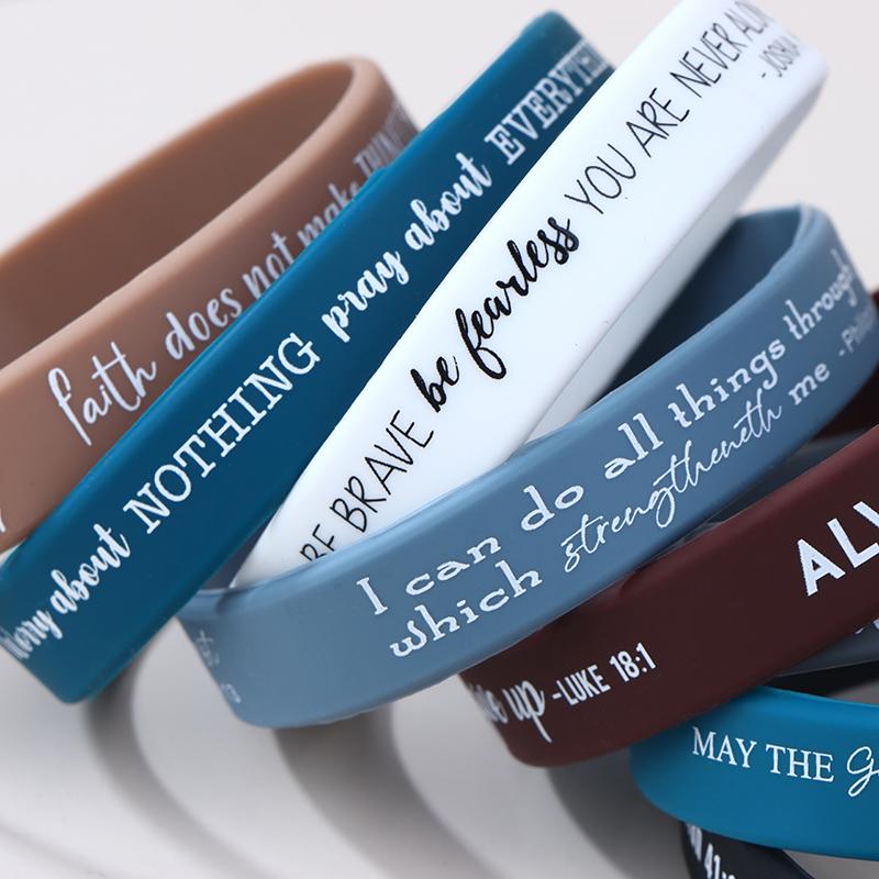 36 шт. религиозные силиконовые браслеты, оптовые библейские резиновые браслеты, красочные вдохновляющие христианские силиконовые браслеты