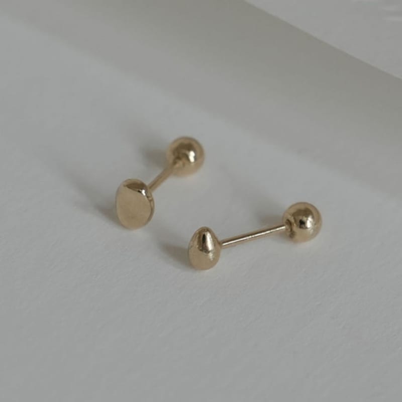 Youngglow 14k пирсинг 'Галька и капля воды'