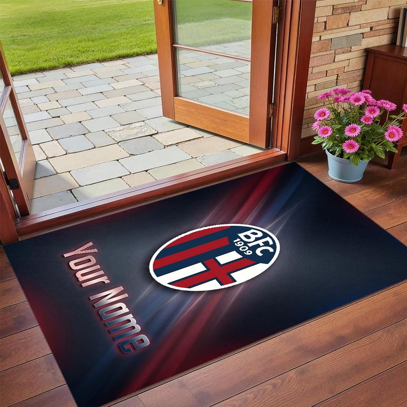 Crystal Velvet Rug Custom Name Text, Soft Non Slip Floor Mat Home DecorBologna FC