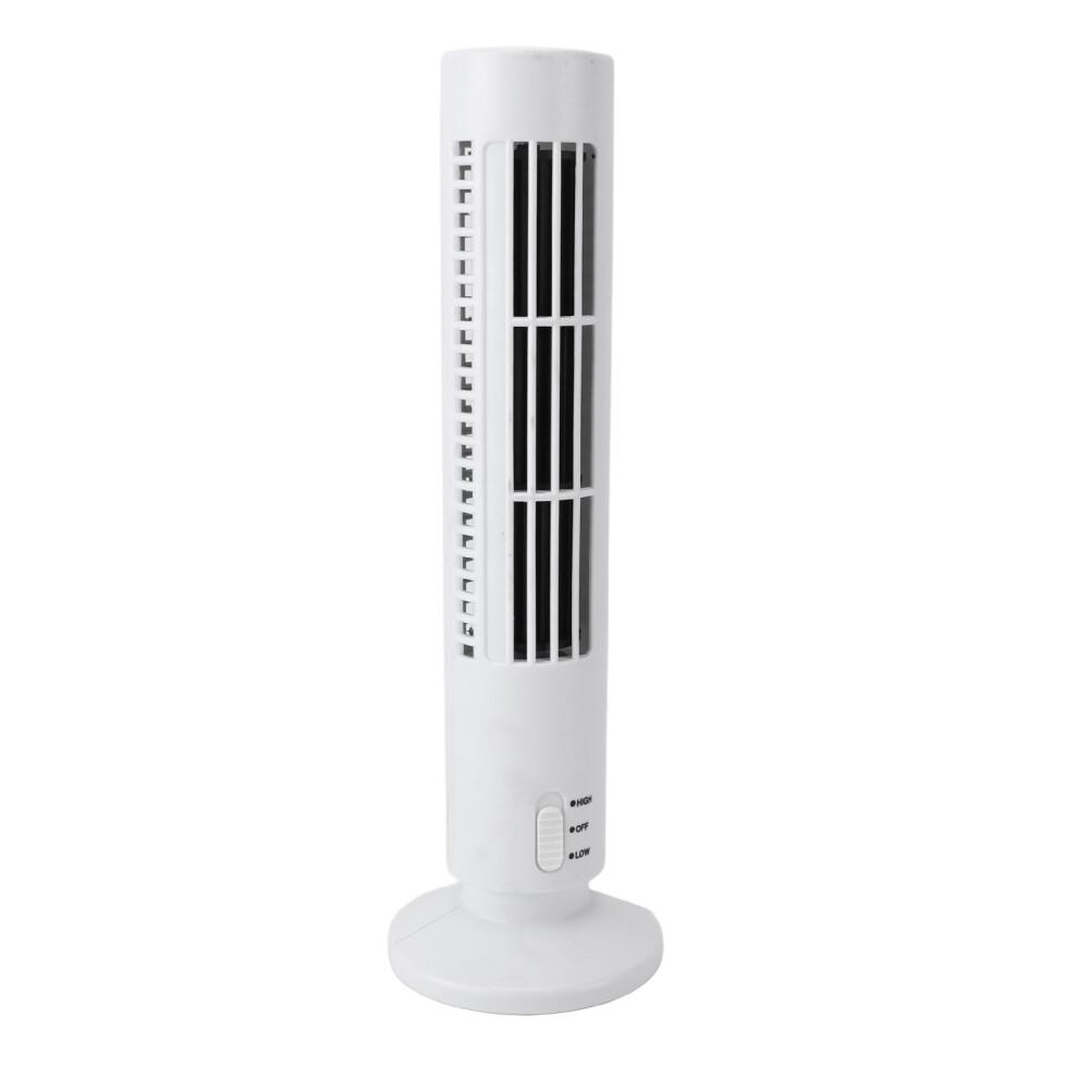 Mini Tower Fan USB Desk Fan 6x33cm Quiet Bladeless White