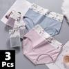 3Pcs/lot Women's Briefs Comfortable All Cotton Seamless Soft Comfortable Cotton High Waist Underwear Women Sexy Panties