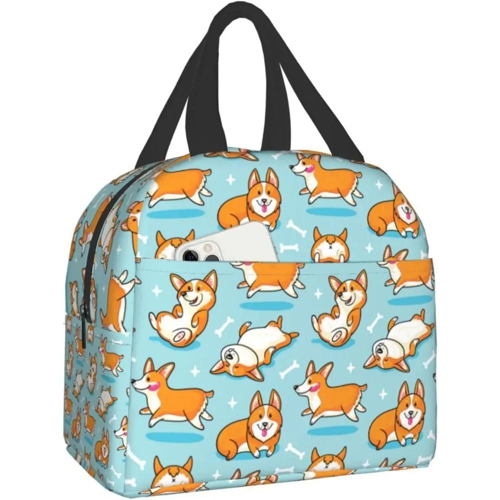 Ланч-бокс Вельш-корги, Ланч-бокс Бенто, Изолированные ланч-боксы, Многоразовая водонепроницаемая сумка для ланча для школы, офиса, пикника, походов, пляжа