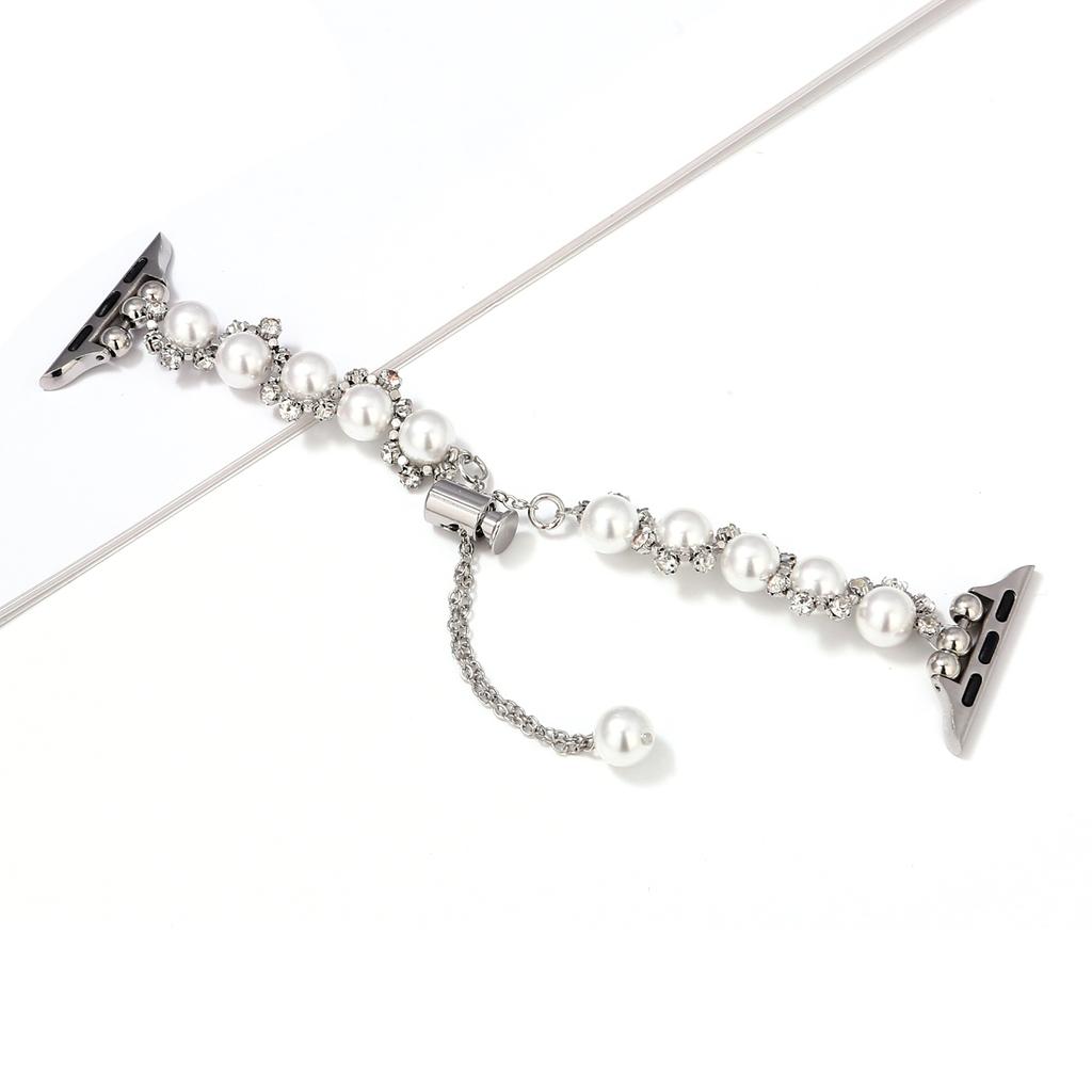 Pearl Decor Strap for Apple Watch Series 10 Ultra 9 8 7 SE 6 5 4 3 2 1 46mm 49mm 45mm 44mm 42mm Metal Watch Band
