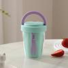 Dripable Fruit Cup with Fork Food Grade Student Portable Picnic Storage Bucket Plastic Cup Sealed Leak Proof Salad Cup 1PC