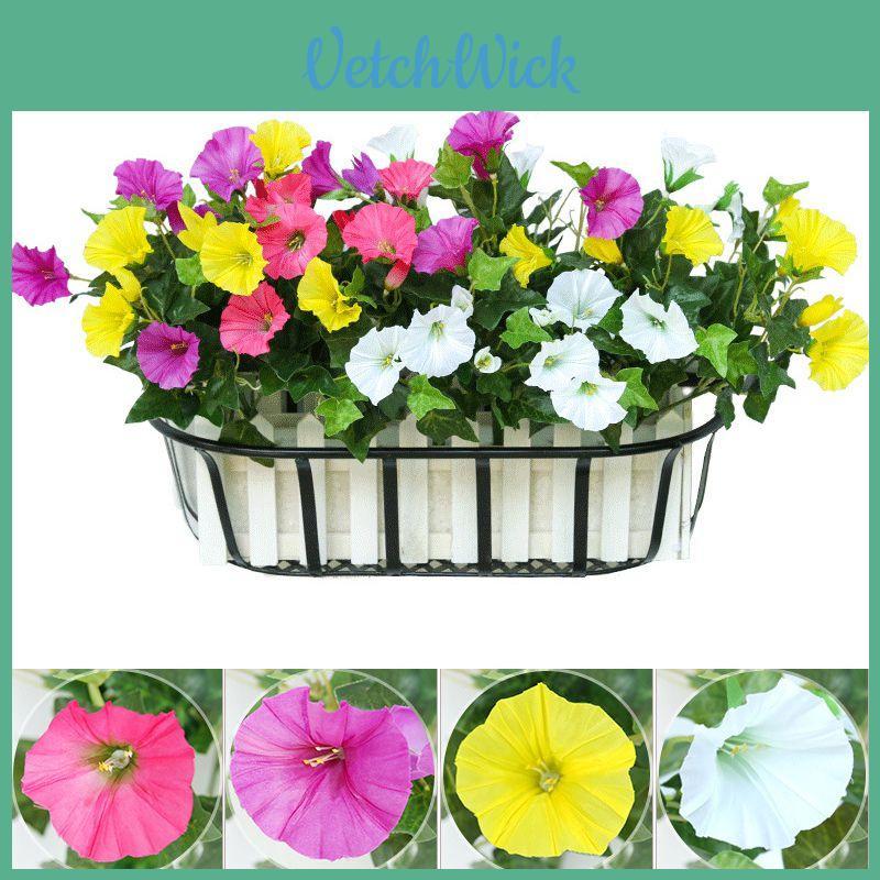 Morning Artificial 35cm Glory Flower Fake Silk Petunia Vine Wall Decor Home