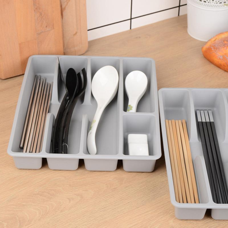 Кухонный ящик Органайзер для столовых приборов Держатель для серебра Разделитель для кухонной утвари Коробка Пластиковый лоток для хранения столовых приборов Принадлежности для дома и ресторана