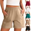 Женские шорты с высокой талией и шнурком до колена, эластичные удобные шорты с карманами