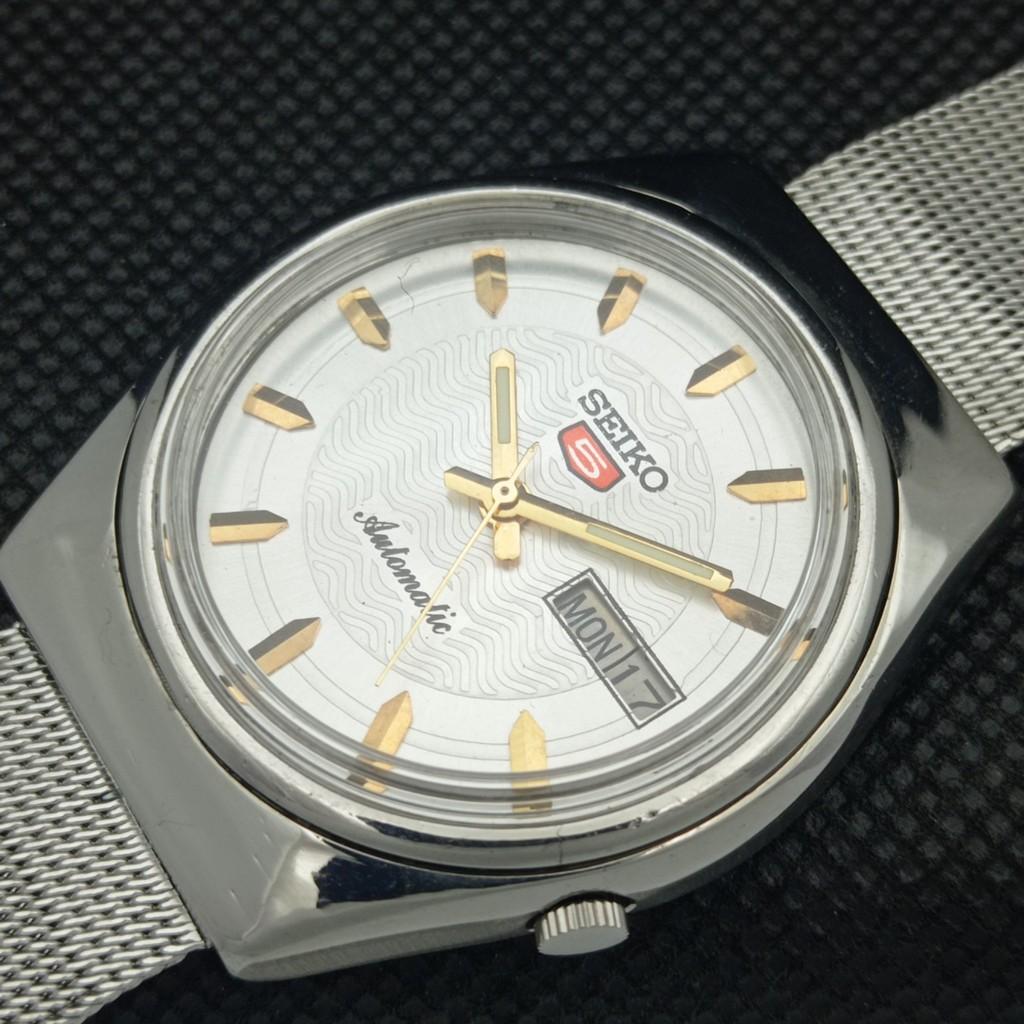 USED VINTAGE SEIKO 5 AUTOMATIC 7005A JAPAN MENS D/D SILVER WATCH 603-a313762-9 SKU603-a313762