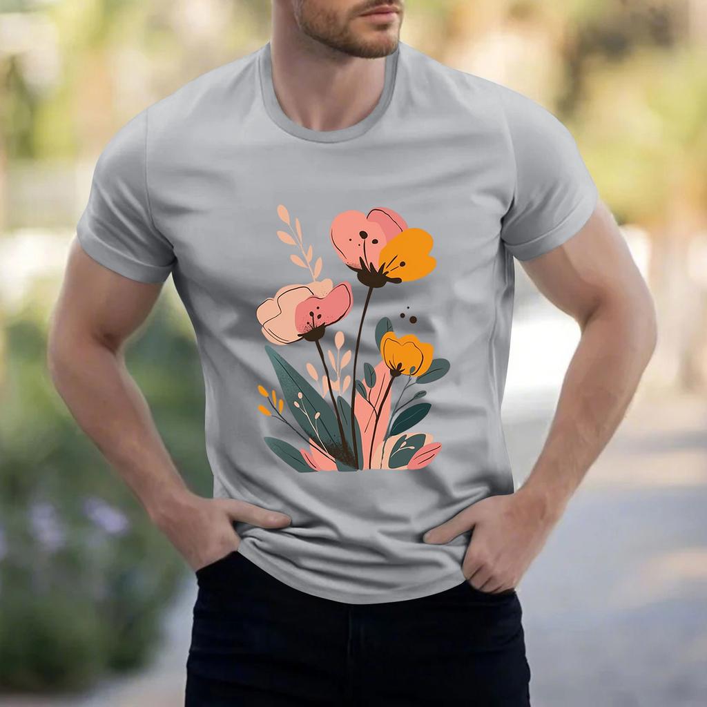 Men's Stand Collar Short Sleeve Shirt Loose Leisure Holiday Shirt Man