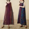 Summer Art Retro Pullover Loose Oversized A-line Sleeveless Vest Dress for Women Casual Dresses