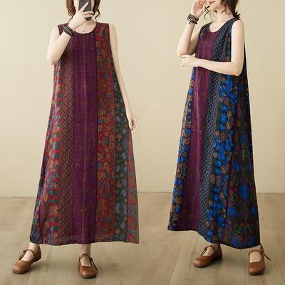 Летний ретро-пуловер в стиле арт-деко, свободный, без рукавов, платье-жилет для женщин, повседневные платья