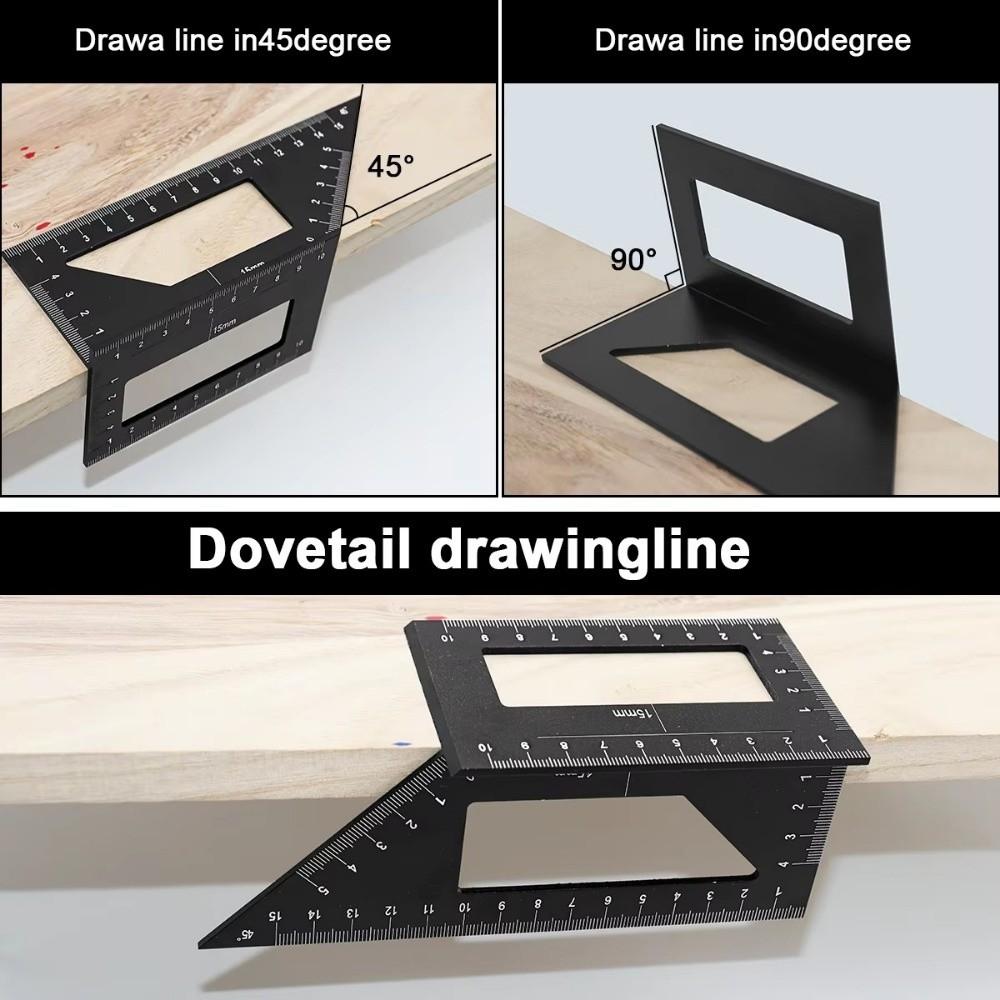 Multifunctional Woodworking Square Aluminum Zinc Zinc Alloy Marking Gauge Angle Ruler Woodworking