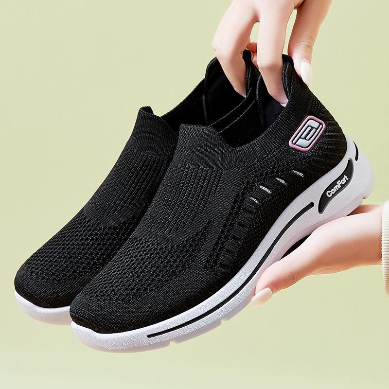 Flying Woven Soft-soled Breathable Single Shoes Women's 2025 Summer New Shoes Women's Casual Shoes Women's Shoes